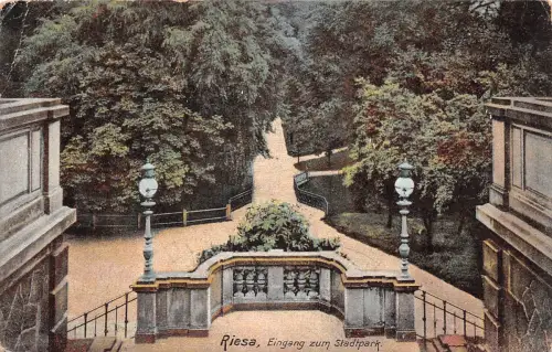 Riesa a.d. Elbe Eingang zum Stadtpark gl1907 191.515