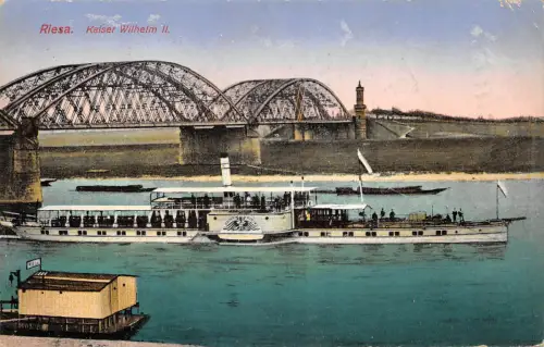 Riesa a.d. Elbe Schiff Kaiser Wilhelm II. feldpgl1916 191.510