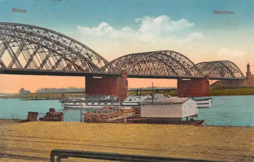 Riesa a.d. Elbe Elbbrücke feldpgl1916 191.507