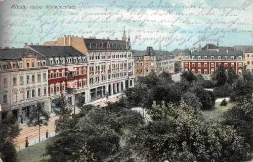 Riesa a.d. Elbe Kaiser Wilhelmsplatz gl1912 191.513