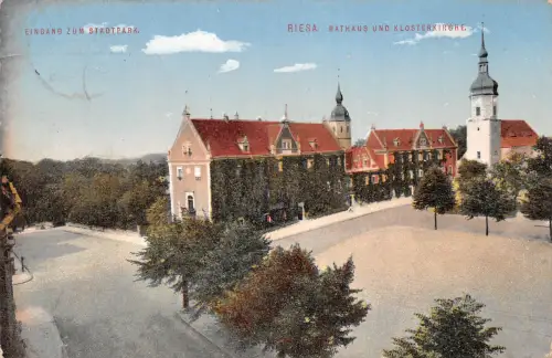 Riesa a.d. Elbe Rathaus mit Klosterkirche gl1912 191.506