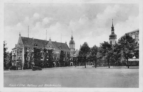 Riesa a.d. Elbe Rathaus mit Klosterkirche ngl 191.501