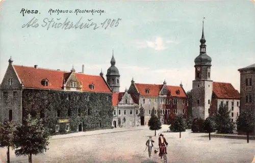 Riesa a.d. Elbe Rathaus mit Klosterkirche ngl 191.511