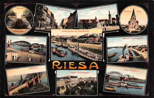Riesa a.d. Elbe Mehrbildkarte gl1911 191.519