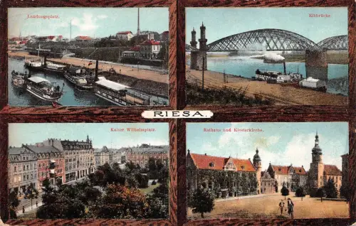 Riesa a.d. Elbe Mehrbildkarte gl1912 191.518