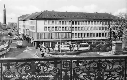 Darmstadt Blick in die Rheinstraße gl1958 191.581