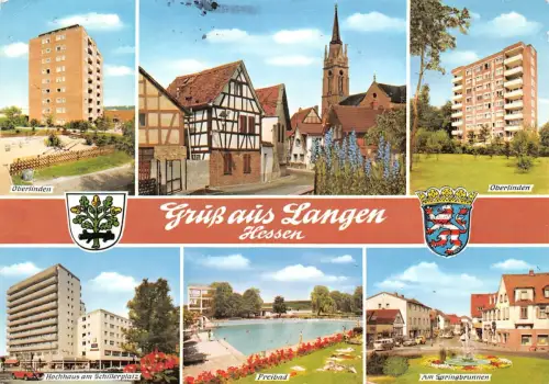 Langen/Hessen Mehrbildkarte gl1976 191.566