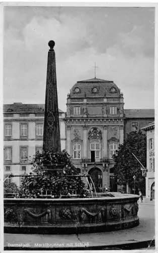Darmstadt Marktbrunnen Schloß gl1934 191.598