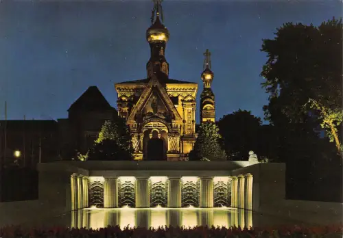 Darmstadt Russische Kapelle bei Nacht ngl 191.623