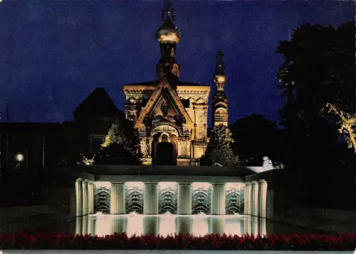 Darmstadt Russische Kapelle bei Nacht ngl 191.624