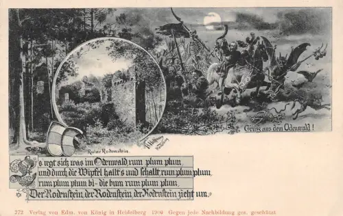 Rodenstein Ruine Künstlerkarte sign. H. Hoffmann ngl 191.684