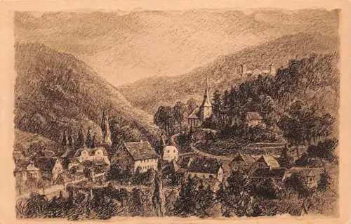 Jugenheim a.d.B. Panorama Künstlerkarte ngl 191.710