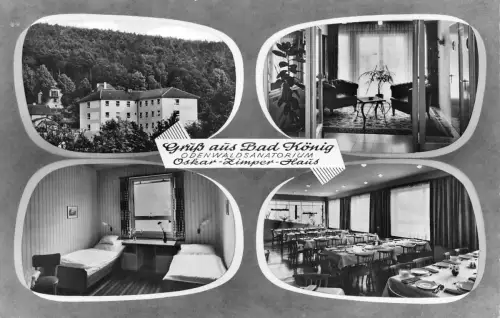 Bad König i. Odw. Mehrbildkarte Oskar-Zimper-Haus gl 191.759