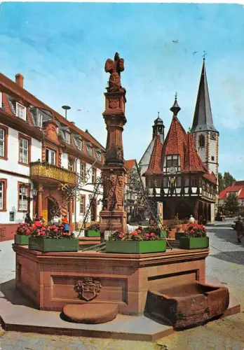 Michelstadt i. Odw. Marktbrunnen und Rathaus gl1979 191.807