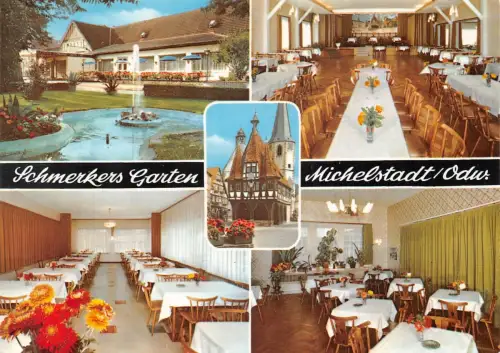 Michelstadt i. Odw. Mehrbildkarte Restaurant Schmerkers Garten ngl 191.803