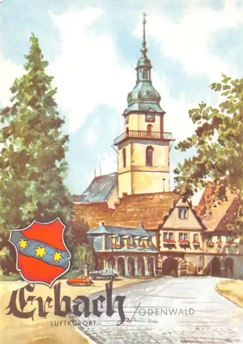 Erbach i. Odw. Blick auf Kirche und Rathaus ngl 191.813