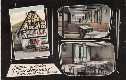 Zwingenberg a.d.B. Gasthaus "Zur Bergstraße" Mehrbildkarte ngl 191.854