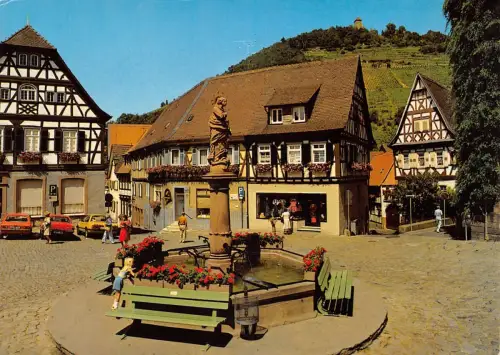 Heppenheim a.d.B. Marktplatz mit Schloßburg gl1989 191.964
