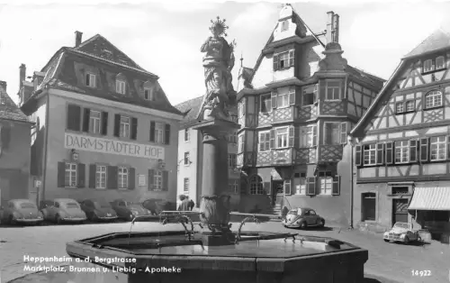Heppenheim a.d.B. Marktplatz, Brunnen u. Apotheke ngl 191.961