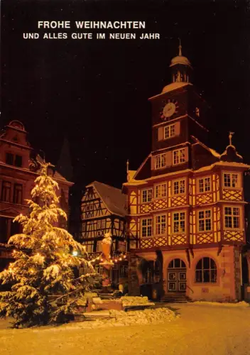 Heppenheim a.d.B. Marktplatz mit Rathaus bei Nacht ngl 191.977