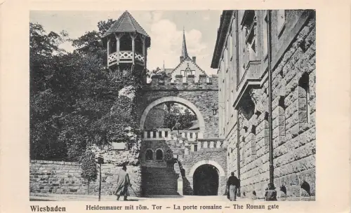 Wiesbaden Heidenmauer mit röm. Tor ngl 192.071