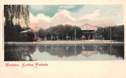 Wiesbaden Kurhaus Parkseite Rückseitig mit Werbung ngl 192.078