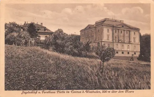 Platte/Wiesbaden Jagdschloß und Forsthaus gl1920 192.102