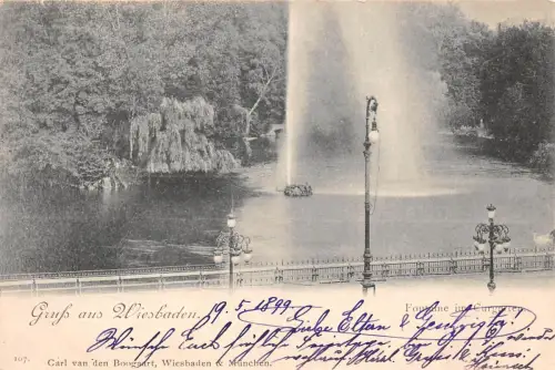 Wiesbaden Fontaine im Curgarten gl1899 192.090