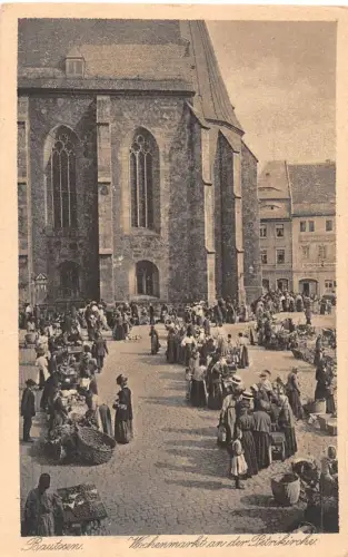 Bautzen Wochenmarkt an der Petrikirche ngl 192.158