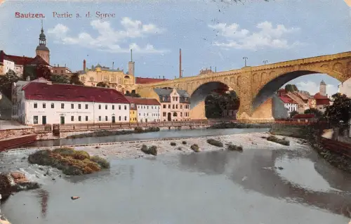Bautzen Partie an der Spree feldpgl1918 192.181