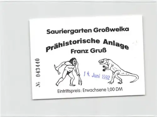 Großwelka Sauriergarten Eintrittskarte ngl 192.241