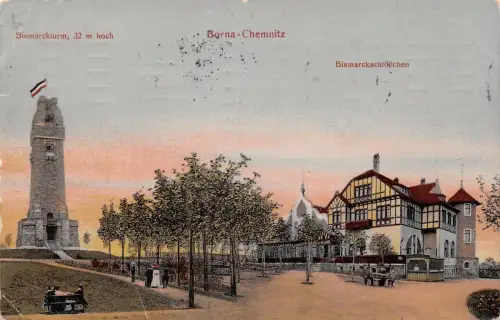 Chemnitz-Borna Bismarckturm Bismarckschlößchen gl1912 192.407