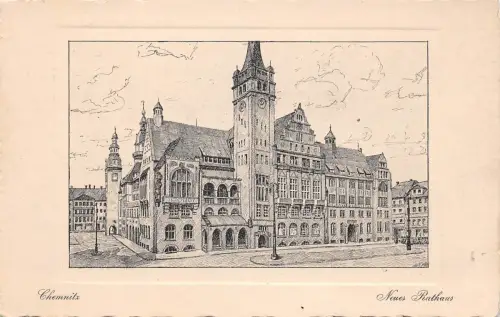 Chemnitz Neues Rathaus Künstlerkarte ngl 192.544