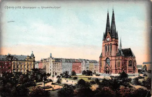 Chemnitz Körnerplatz mit Körnerdenkmal gl1907 192.568