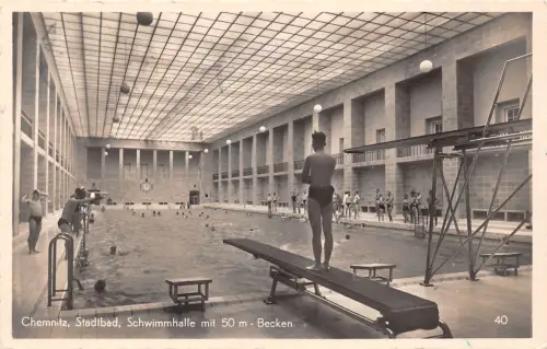 Chemnitz Stadtbad Schwimmhalle 50m Becken gl1936 192.561