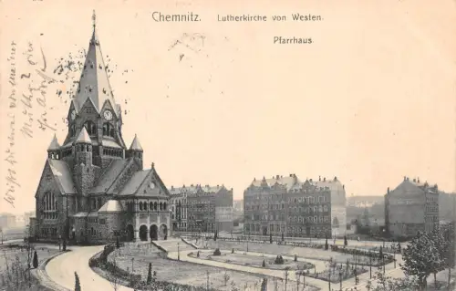 Chemnitz Lutherkirche von Westen gl1903 192.587