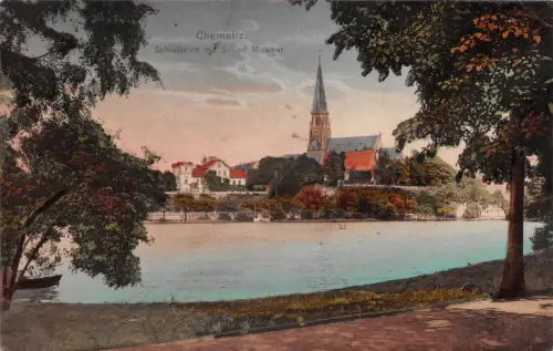 Chemnitz Schloßteich mit Schloß Miramar ngl 192.624