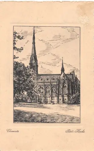 Chemnitz Petri-Kirche Künstlerkarte gl 192.592