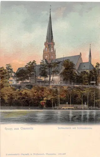 Chemnitz Schloßteich mit Schloßkirche ngl 192.626