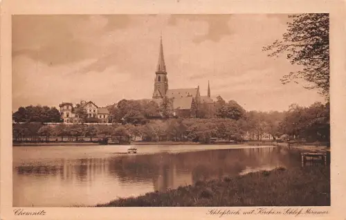 Chemnitz Schloßteich mit Schloßkirche ngl 192.629