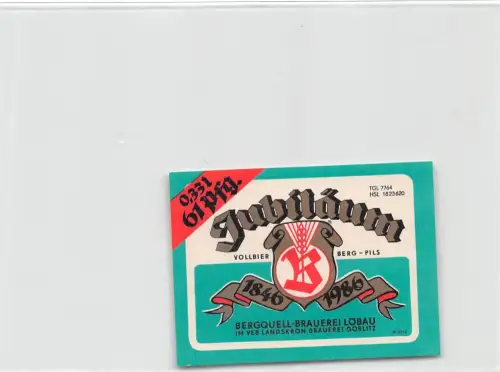 Löbau i.Sa. Bergquell-Brauerei Flaschenetikett keine AK ngl 192.659