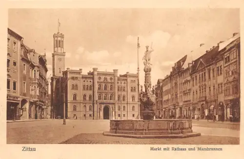 Zittau Markt mit Rathaus ngl 192.718