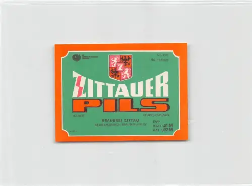 Zittau Brauerei Zittau Flaschenetikett keine AK! ngl 192.745
