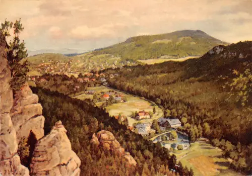 Jonsdorf Blick vom Nonnenfelsen gl1957 192.790