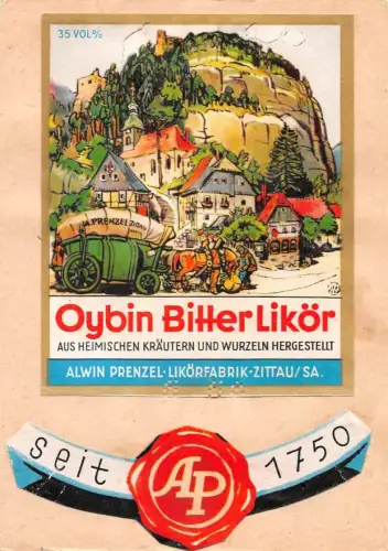 Oybin Flaschenetikett Bitter Likör keine AK ngl 192.898