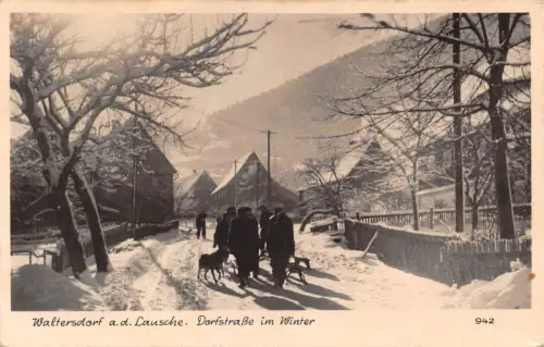 Waltersdorf a. d. Lausche Dorfstraße im Winter gl1957 192.928