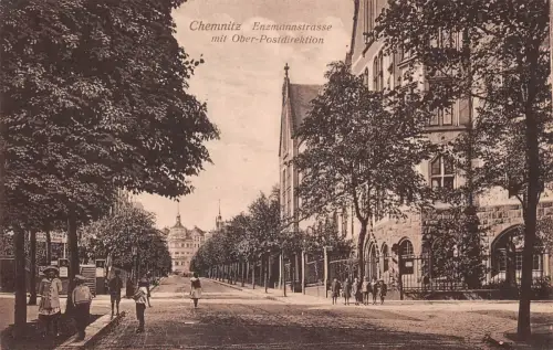 Chemnitz Enzmannstrasse mit Oberpostdirektion ngl 193.064