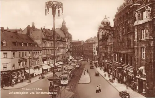 Chemnitz Johannisplatz und Theaterstraße ngl 193.059