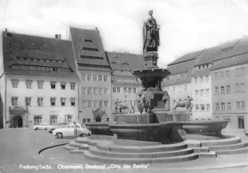 Freiberg (Sachsen) Obermarkt Denkmal "Otto der Reiche" gl1974 193.176