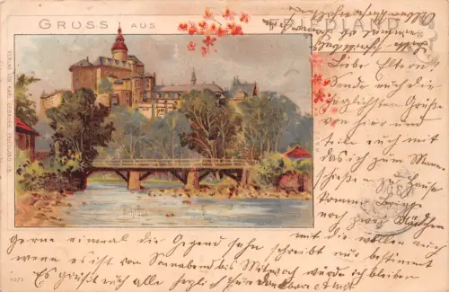 Freidland (Sachsen) Schloß Litho gl1900 193.260